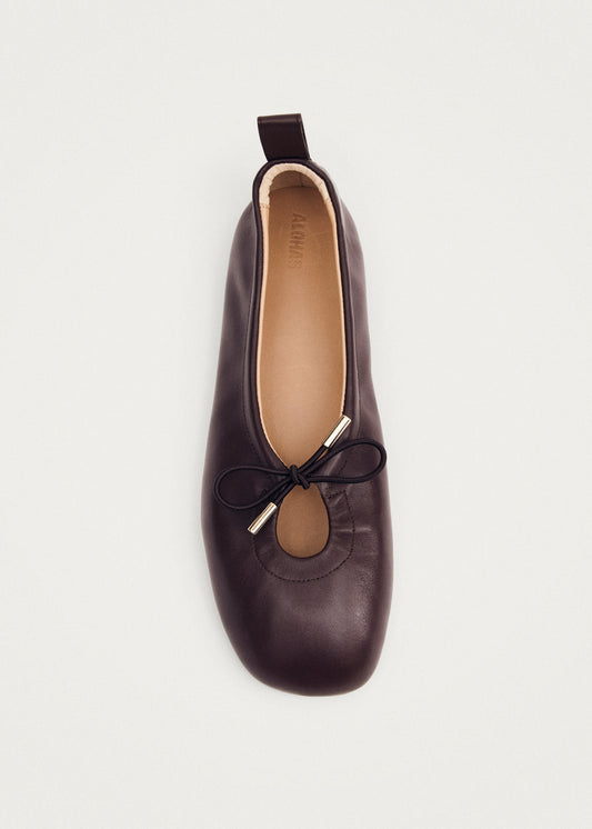 Rosalind Brown Leather Ballet Flats-image
