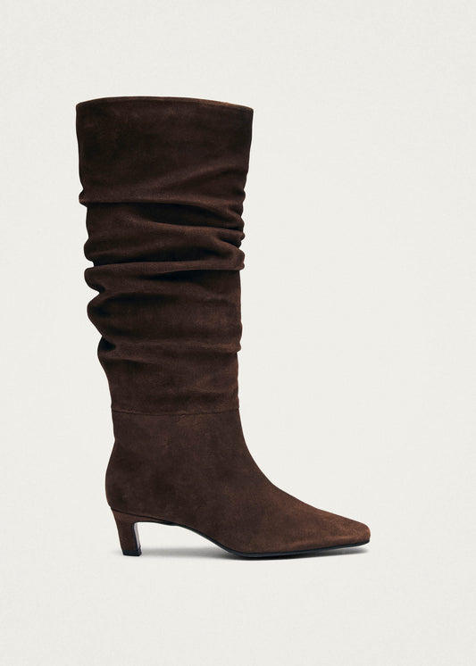 Kalila Suede Brown Leather Boots-image