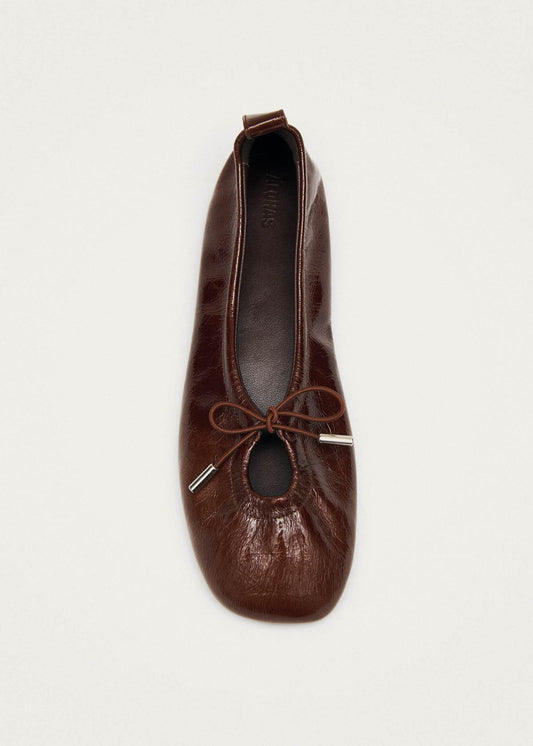 Rosalind Patent Brown Leather Ballet Flats-image